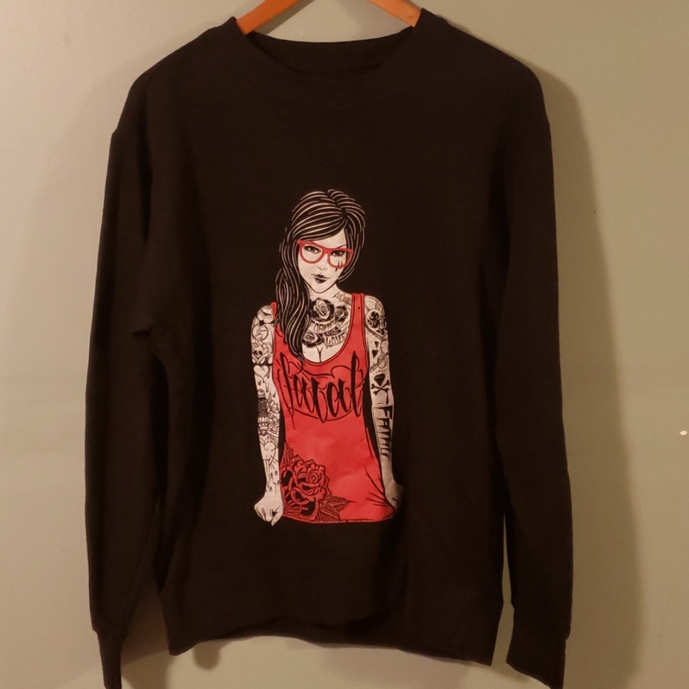 fatal crew crew neck swether color black SZ small
